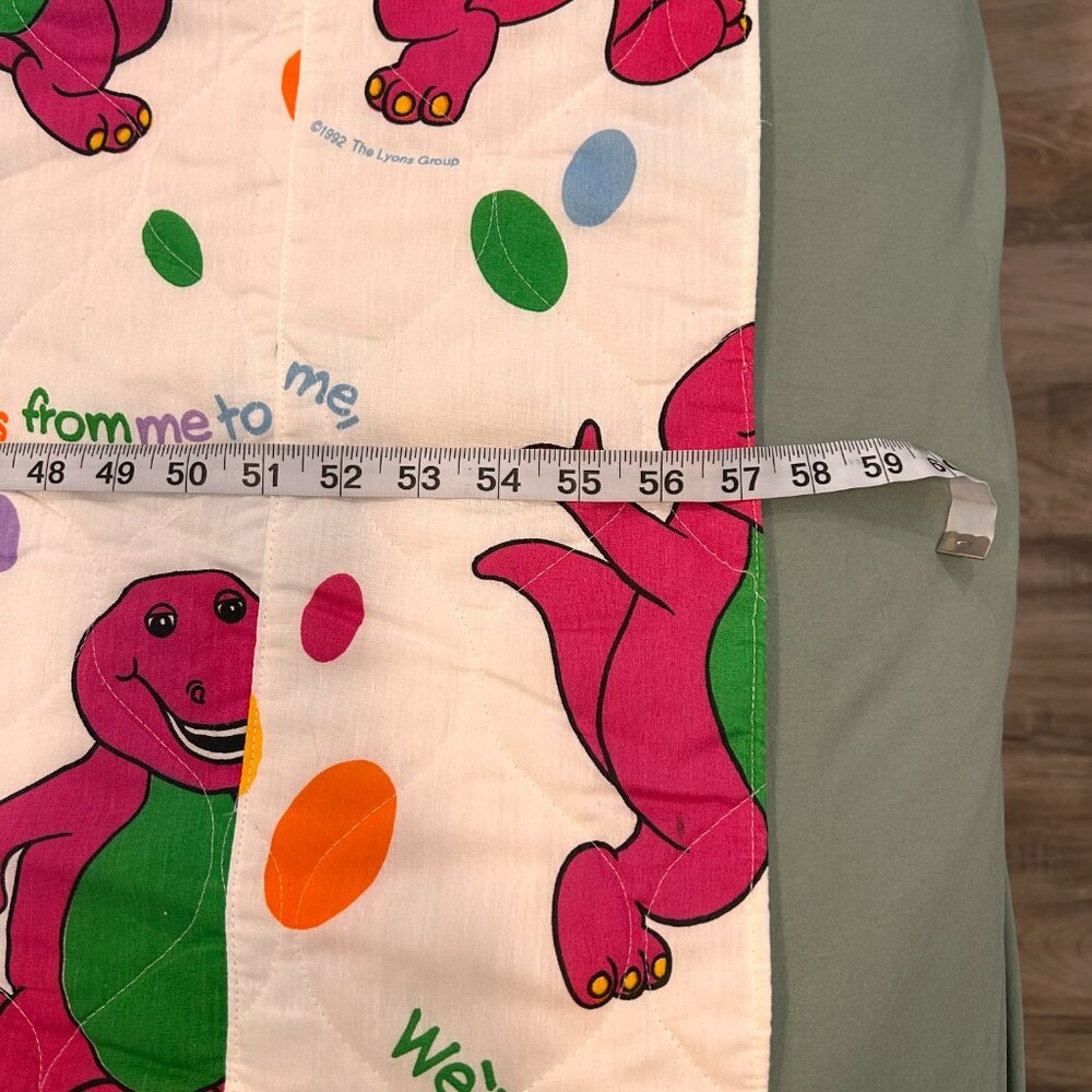 Vintage Barney Comforter Hand Made Toddler Bedding - Picture 2 of 8